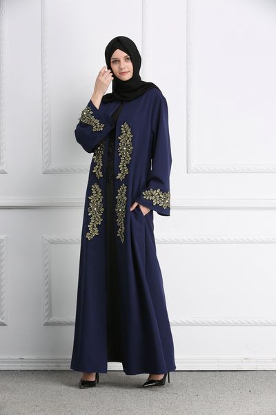 

wholesale muslim women embroidery abaya dress s-2xl plus size middle east islamic women maxi dress with belt, Red