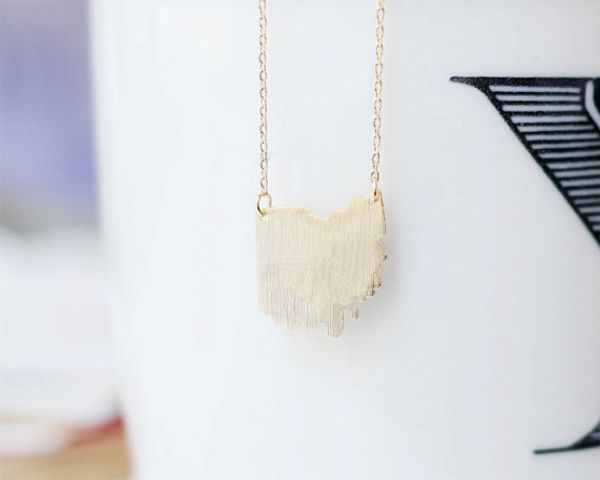 

30pcs america map outline ohio state geography necklaces oh state map necklaces america usa state map necklaces for hometown souvenir gifts, Silver