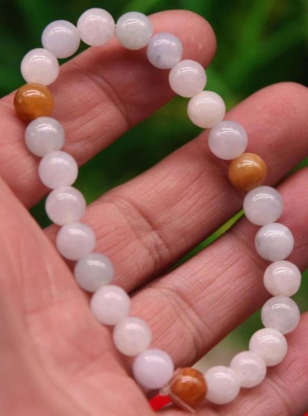 

certified 2 color 100% natural a ite 8 mm bead bangle bracelet 3273 stone, Black