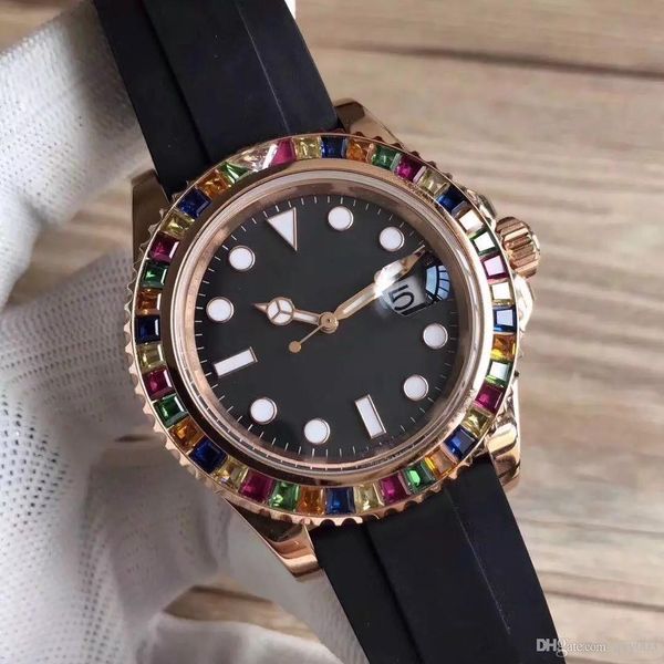 

Часы из розового золота с каучуком 40 мм с автоматическим механизмом Механические