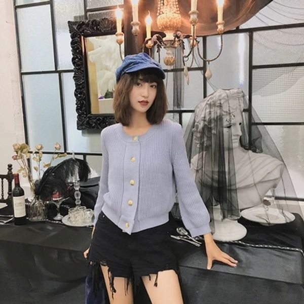 

2018 осень новые короткие женщины сладкий свитер cs15, White;black