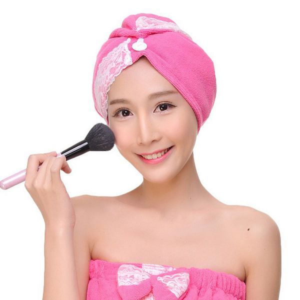 

63* 25 см сушки волос полотенце быстросохнущие волосы полотенце с кружевом деко