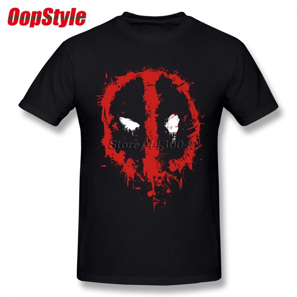 

deadpool splatter t-shirt for men short sleeve cotton plain custom tee, White;black