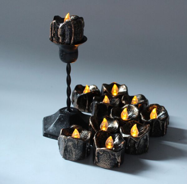 

party decoration halloween black flameless candles flash led battery powered light candles