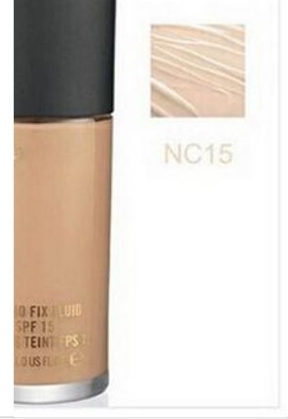 

new arrival m brand 30ml make up liquid foundation fond de teint with pump base studio fix flouid spf15 foundation nc15-40 fr