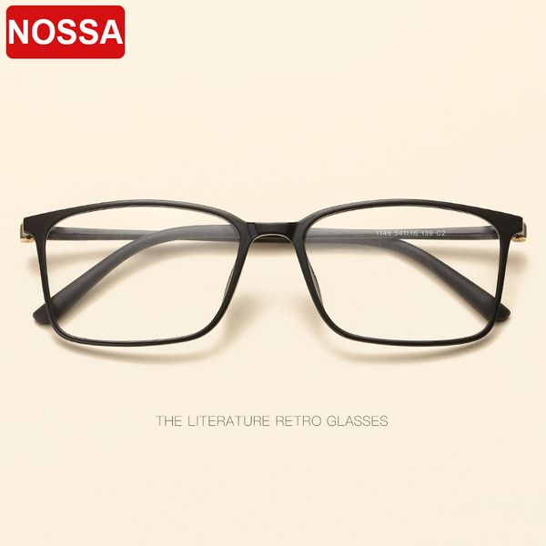 

high-grade tungsten-titanium plastic steel glasses frame classic square glasses frame fashion men women decorative flat mirror, Silver