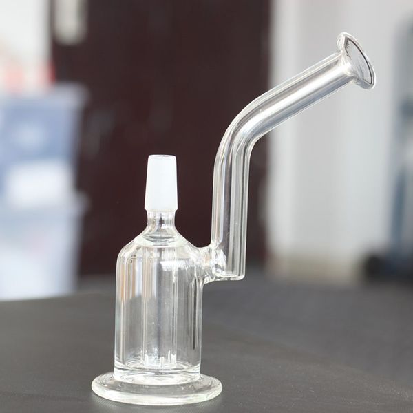 Mini Dab Glass Oil Rigs Narghilè Recycler Gorgogliatore Doppio tubo a percolatore a nido d'ape con giunto da 14 mm Bong unico