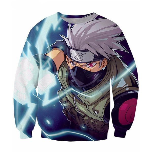 

новое прибытие мода классический аниме наруто мужчины / женщины смешные 3d печатных толстовка стиль мода повседневная толстовка b397, Black