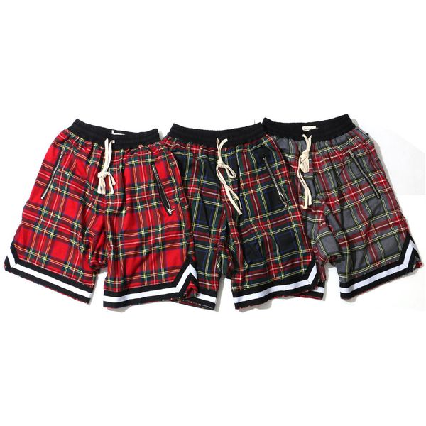 

New tyle plaid hort cro pant men treetwear vintage tartan ummer ca ual hort fear of god men ba ketball port hort bf h0512