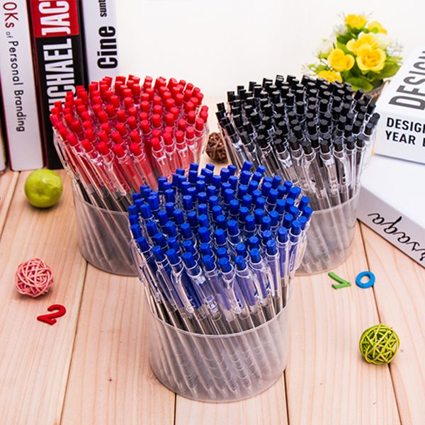 

press automatic bounce blue black red ballpoint pen pens pencils writing supplies creative students gift office stationery z8019, Blue;orange