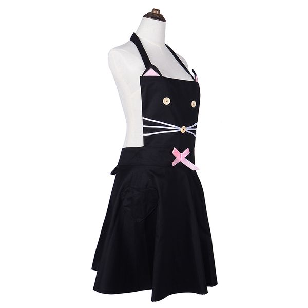 

kitchen organizer cat cartoon apron kitchen cotton apron for woman coffee shop work apron for cute girl fashion show black avental delantal