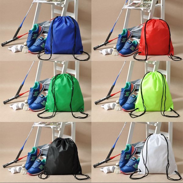 

6 colors waterproof nylon storage bags drawstring backpack baby kids toys sport dance shoes backpack laundry lingerie makeup pouch