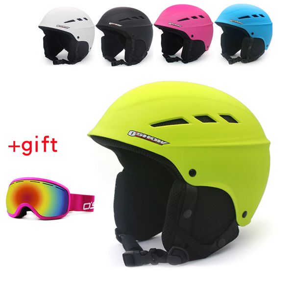 

oshow ski helmet with goggles for half-covered snowboard helmet sports women covers safety skate