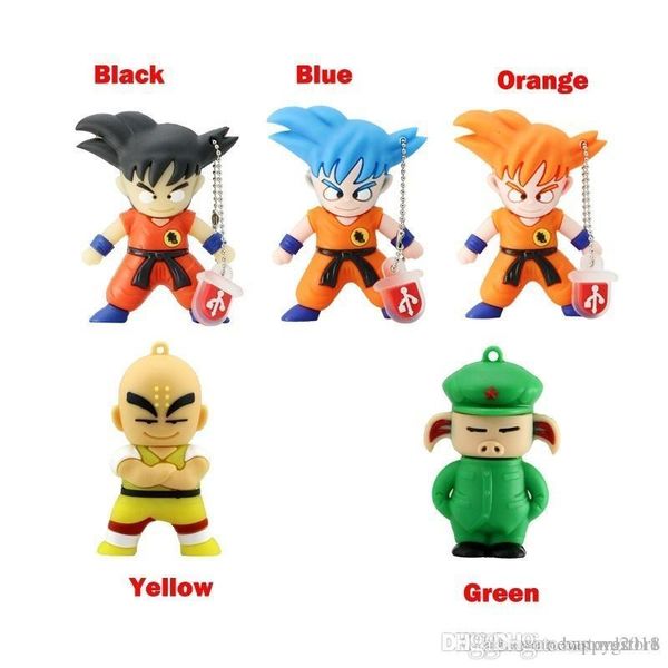 

new brand cute cartoon dragon ball pendrives 5 colours usb flash drives goku monkey gift pen drive 8gb memory stick u44