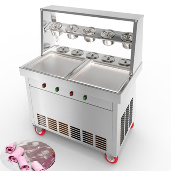 

commercial thai roller ice cream flat pan thailand rolled instant stir fry ice cream cold plate fried ice cream roll machine