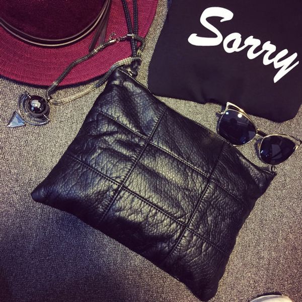 

plaid & black fashion women day clutches design pu leather casual women's waterproof envelope bag shoulder bag crossbody