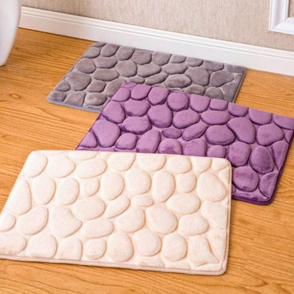 

40*60cm fleece bathroom memory foam rug kit toilet pattern bath non-slip mats floor carpet set mattress