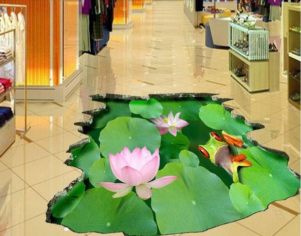 

обои 3d стереоскопический лягушка брызги воды цветочные реалистичные наклейки 3d обои дети