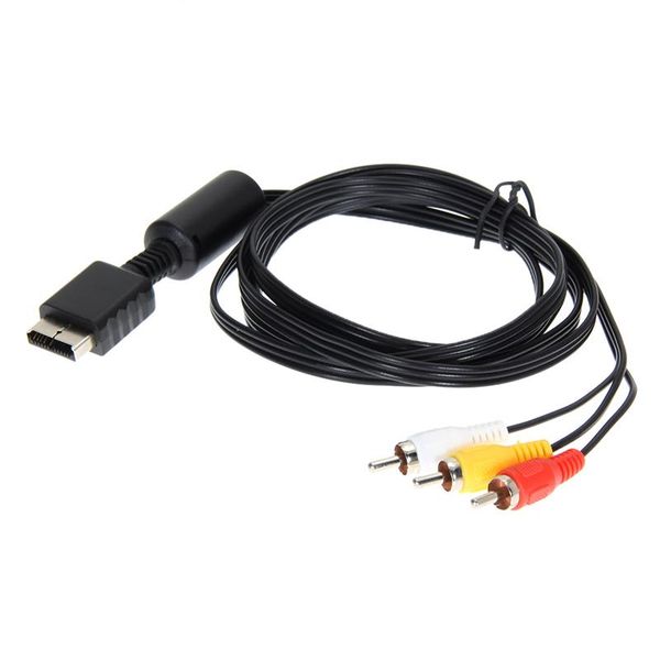 Cabo AV de áudio de 1,8m 6FT AV para RCA para Sony PS2 PS3 para PlayStation System Cable para PS2 Jogo Console TV Monitor 100 PCs / lote