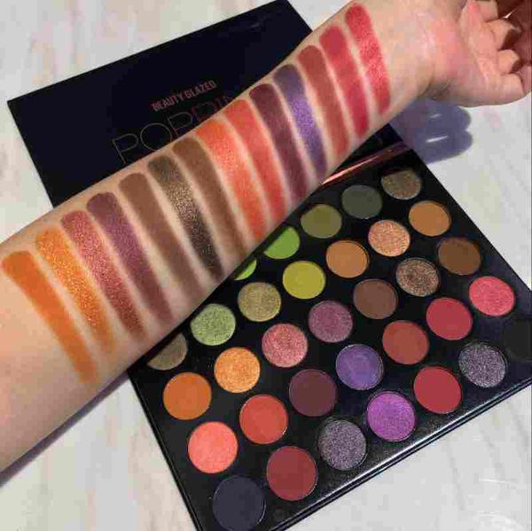 

beauty glazed 2018 new 35 colors popping eyeshadow palette eye make up matte shimmer natural colors long-lasting easy to wear