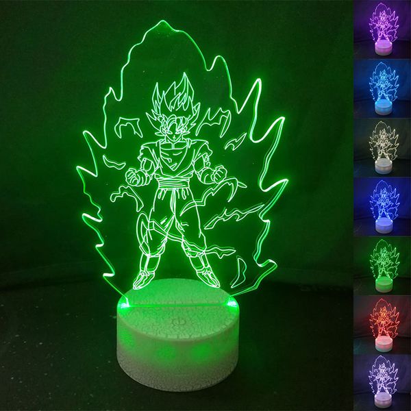 2019 3d Dragon Ball Z Figure Visual Led Night Light Anime Table