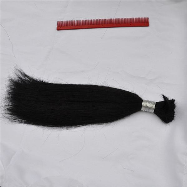 

straight wave 100% human hair bulk natural color & 400g lot for braiding virgin remy hair no weft, Black