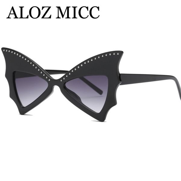 

aloz micc oversize butterfly sunglasses women fashion sun glasses for women brand designer rivets eyeglasses uv400 a602, White;black