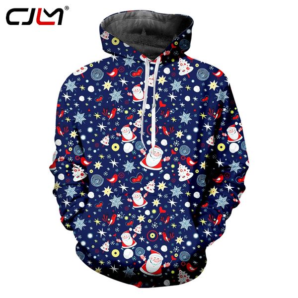 

cjlm the new listing chistmas men's hoodies 3d printed lovely santa claus pullover colored harajuku clothing, Black