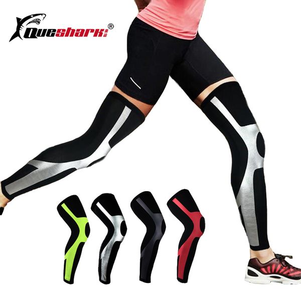 

1pc elastic basketball leg sleeve compression thigh calf sleeve knee brace support running cycling leggings, Black