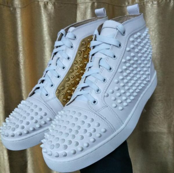 

Elegant High Top Sneakers Shoes Women,Men Trainers Patent Leather Flats Red Bottom Sneaker Casual Walking Shoes 36-47