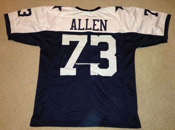 

retro custom sewn stitched #73 larry allen mitchell & ness jersey s-5xl,6xl men's football jerseys rugby, Black;blue