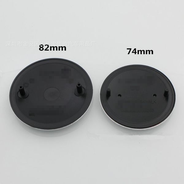 

20pcs black background blue white 82mm 74mm car emblem badge hood front trunk logo with lable bag hight quality#51148132375