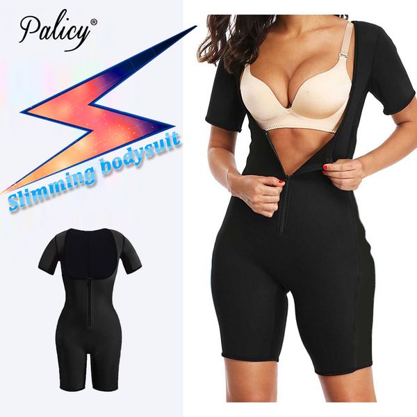 

palicy neoprene body shaper for weight loss women tummy arm leg butt shaper waist trainer bodysuit usps dropship, Black;white