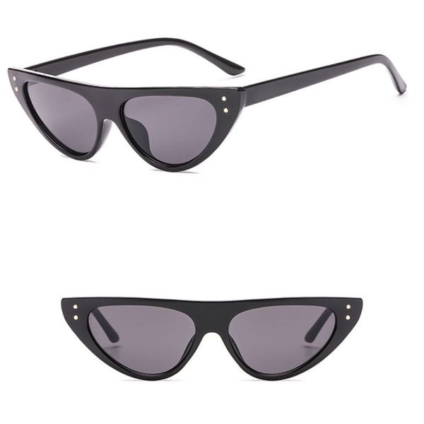 

new cateye frame fashion women sunglasses with rivet vintage cat eye sun glasses wholesale glasses shop, White;black
