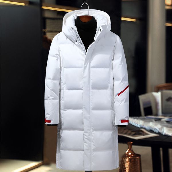 

x-long fashion men's windbreaker outerwear long coat winter jacket for men white grey black men' down jacket