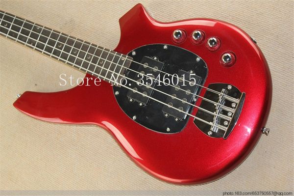 Kostenloser versand Echte fotos Heißer Verkauf Hohe Qualität Aktive Pickup Musicman Bongo rot 4 String Music Man Elektrische Bass gitarre