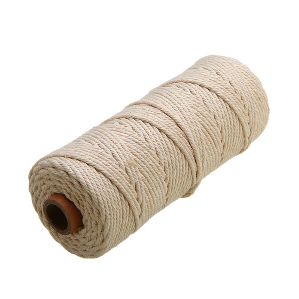 

1pc beige cotton cord rope 3mm diameter natural cotton braided twist cord artisan handmade diy halloween christmas decoration, Black;white