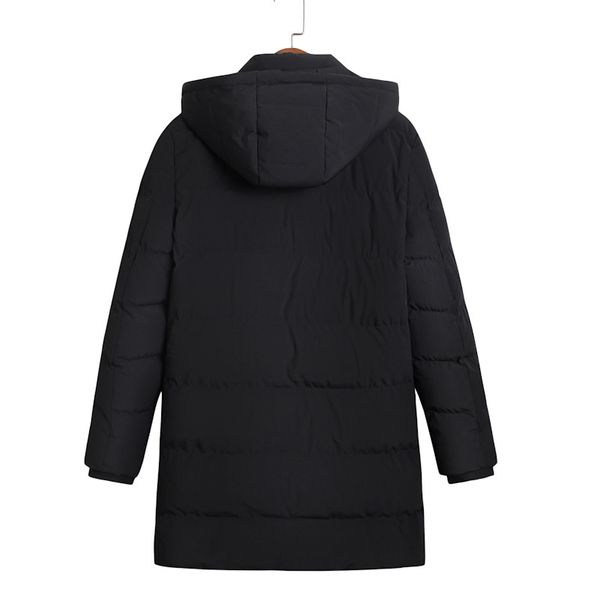 

mens long jackets and coats winter men's 2018 new simple coat cuff design male's fashion brand 8xl 6xl clothes parka hombre men, Black