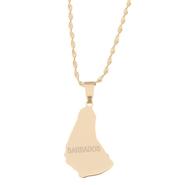 

stainless steel map of the barbados island pendant necklaces fashion maps jewelry gifts, Silver