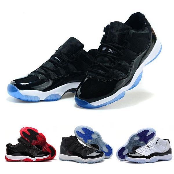 

11 Retro Space Jam Drop Shipping 11 Spaces Jams Black Blue с настоящим углеродным волокном для мужчин Баскетбольная спортивная обувь Топ-топ 11s Sneakers Размер 8-12