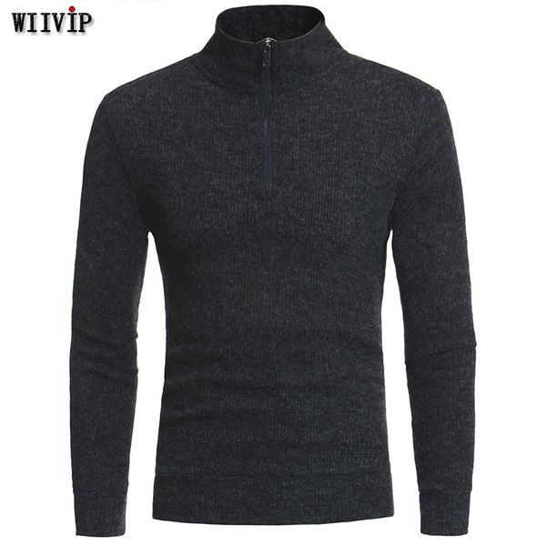 

men turtleneck sweater quality pullover zipper long sleeve casual slim solid color soft sweater autumn winter pullovers 123, White;black