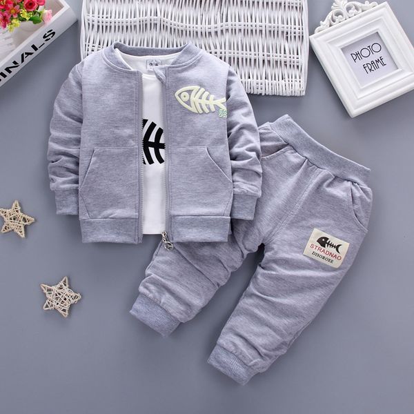 

cola baby clothes boy clothing set 3pcs sport suits casual children jacket +t-shirt + pants boys tracksuit sets, White