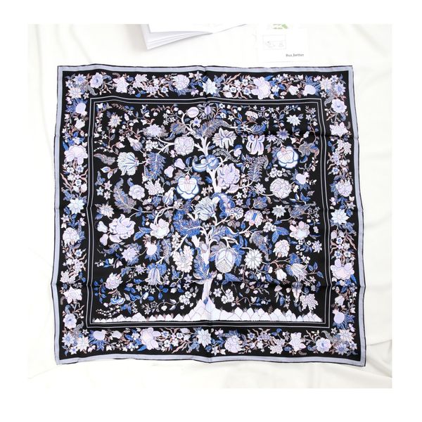 

elegant handmade brand 100%twill silk scarf twic-69910, Blue;gray