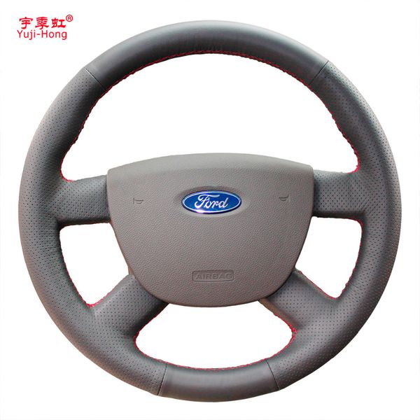 Yuji-Hong Kunstleder Auto Lenkrad Abdeckungen Fall für Ford Focus 4-Speichen Auto-styling Steering Cover