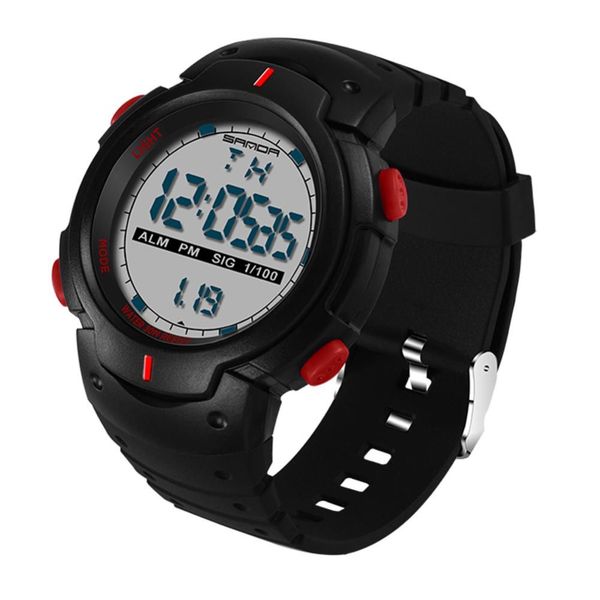 

men led digital watch 50m dive swim dress sports watches outdoor wristwatches reloj, Slivery;brown