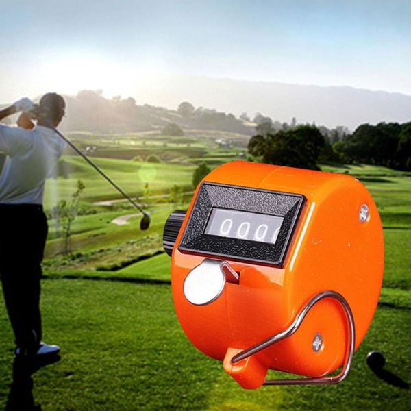 

orange mini 4 digit hand tally counter mechanical digital manual counting tally finger clicker for sports golf training