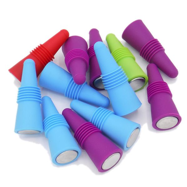 

silicone reusable wine bottle sers grip stainless steel silicone liquor beer beverage bottle ser bar toolst2i084