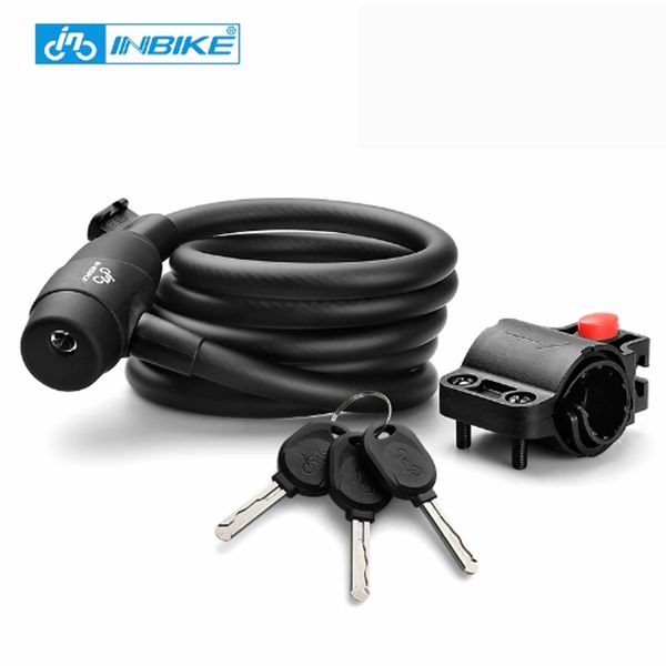 

inbike bike lock 1.8m 1.4m bicycle cable lock anti-theft with 3 keys cycling security steel wire coded motorcycle locks