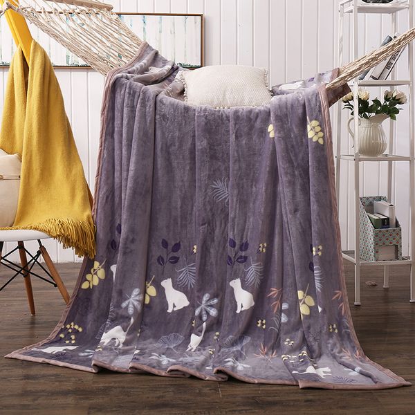 

double layer weighted blanket thick soft throw blanket on sofa bed plane travel plaids home textile