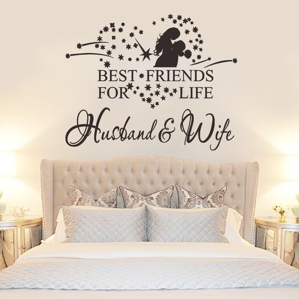 Großhandel Englisch Sprüche Wandaufkleber Wasserdicht Selbstklebende Pvc Wallpapers Kunst Decals Hochzeit Schlafzimmer Hintergrund Dekoration